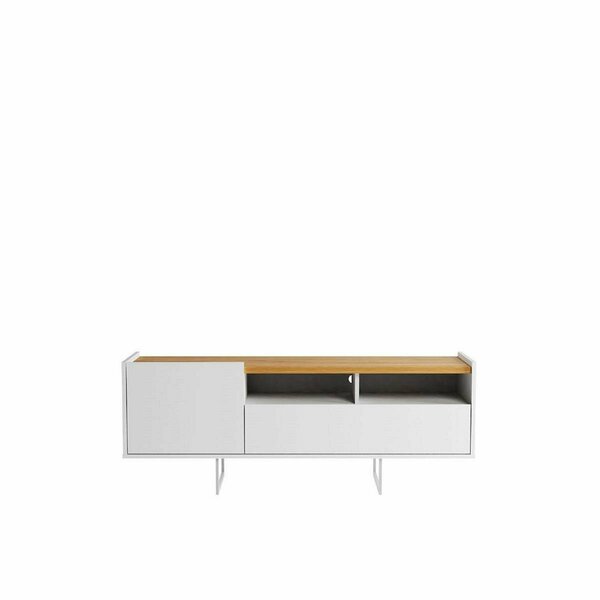 Designed To Furnish 53.14 in. Winston TV Stand with 4 Shelves White & Cinnamon DE3068415